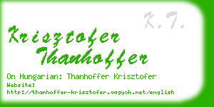 krisztofer thanhoffer business card